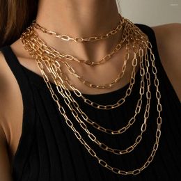 Choker Exaggerated Multi Layer Cross Chain Necklace For Women Steampunk Aluminum Jewelry Charm Accessories 2022