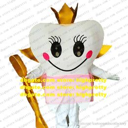 Tooth Teeth and Golden Toothbrushes Mascot Costume Adult Cartoon Character Outfit Upmarket Upscale Vivid High-class zz7879