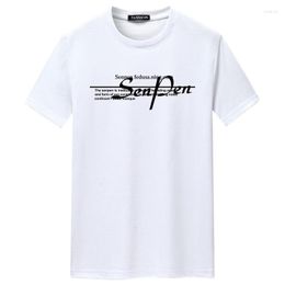 Men's T Shirts Top Tees Summer Cotton Breathable O-neck Short-sleeved T-shirt Men Letter Graphics Print Casual Loose Harajuku Man