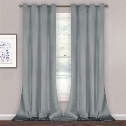 Curtain Velvet Christmas For Window Bedroom Curtains 2 Pcs Blackout With Hooks Soundproof Thermal Drape Living Room