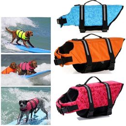 Dog Apparel Life Jacket With Rescue Handle Reflective Safety Pet Floatation Vest For Dogs Lifesaver Preserver Puppy Clothes Swimming