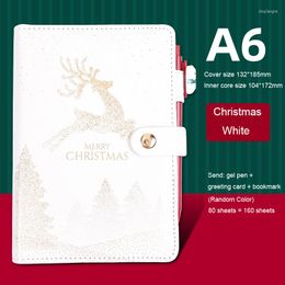 Leather Loose Leaf Christmas Elk Notebook Diary Student Journal Planner Agenda Notepad Book School Stationery