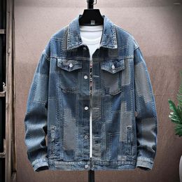 Men's Jackets JAYCOSIN Mens Spring And Autumn Fashion Leisure Printed Buckle Lapel Denim Jacket Coat Top Long Bench For Men