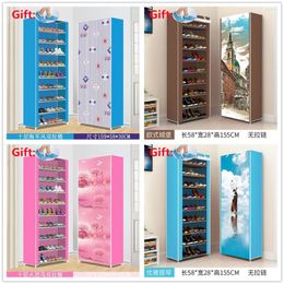 Clothing Storage Dustproof Non-woven Cloth Fabric Assembly Shoe Combination Cabinet Organizer Rack Shelf 8 Layer