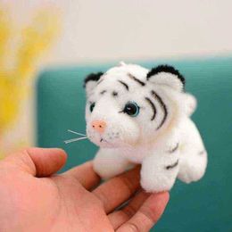 11Cm Stuffed Cute Tiger Leopard Plush Pendant Toy Stuffed Forest Animal Pop Keychains Kids ldren Cartoon Birthday Gift J220729