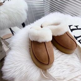 Australia new pattern Thick soled slippers Australian Classic Warm Boots Womens Mini Half Snow Boot USA GS 585401 Winter Fluffy furry Satin Ankle Bootss US4-14