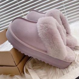 Australian new pattern Thick soled slippers Classic Warm Boots Womens Mini Half Snow Boot USA Winter Full fur Fluffy furry Satin Ankle Bootss Booties slippers