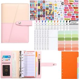 37Pc A6 Budget Planner Binder Notebook With Zipper Envelopes Cash For Budgeting Money Organizer