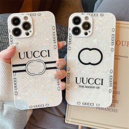 Fashion Iphone Phone Case Tempered Glass Phone Shell White Phonecsses Luxury Phones Cover Designer Brand For Iphone 13 Pro 12 11 Xsmax