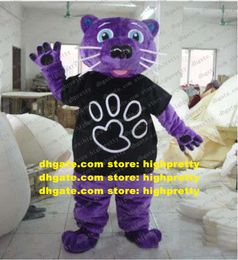 Purple Panther Leopard Pard Mascot Costume Adult Cartoon Character Outfit Suit Upacara Penutupan Commercial Promotion zz7935