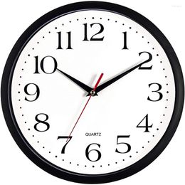 Wall Clocks Black Clock Silent Non Ticking 8-12 Inch Quality Quartz Battery Operated Round Easy To Read Home/Office/Classroom/School