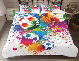 Football Duvet Cover Soccer Football Bedding Sets Edredon Futbol Single Printed Luxury Child Kids NO Bed Sheets Covers Bed Linen C8229393