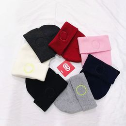 Gorro LL Feminino Chapéu de Malha de Inverno Quente Gorro Revelação com Logotipo Bordado Chapéus Quentes da Moda Bonés Esportivos Confortáveis