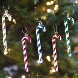 Christmas Decorations 6Pcs Plastic Canes 2022 Xmas Tree Pendant Creative Pathway Lawn Hanging Decor Ornaments For Year