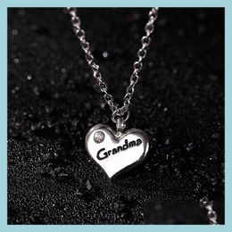 Pendant Necklaces Best Friends Necklaces Small Peach Hearts Family Engraved Necklace Drop Delivery Jewelry Pendants Dhird