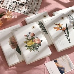224Pages Color Printing Flower Notebook Portable A5 Thickened DIY Journal Student Writing Diary Office Notepad Stationery