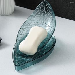 Storage Boxes Soap Box Punch Free Leaf Shape Plastic Drain Holder For Home