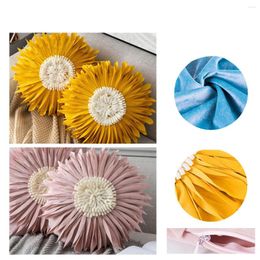 Pillow Fashion Ins Style Round Chrysanthemum Soft Velvet Stitching Decor Parlor Sofa Pillowcase