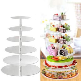 Bakeware Tools Cake Stand Acrylic Cupcake Display Transparent Dessert Holder Shelf For Wedding Birthday Party Kitchen Accessories