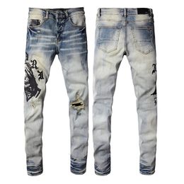 Jeans da uomo Amirr uomo Denimpants Mens-jeans Casual Fashion Street Pantaloni per il tempo libero in denim 21Style
