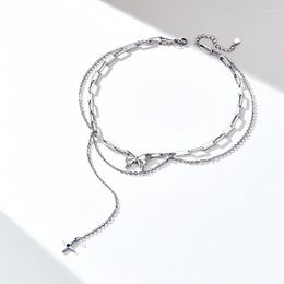 Choker 2022 Fashion Multilayer Stainless Steel Necklace Twist Clavicle Chain Butterfly For Women