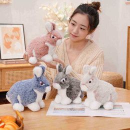 23Cm Beautiful Simulation Rabbit Plush Toy Stuffed Soft Hairy Rabbit Dolls Cute Toy Pillow For Kids Boys Girls Birthday xmas Gifts J220729