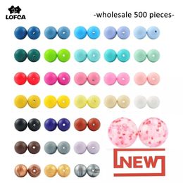 Baby Teethers Toys Silicone Bead Wholesale 500pcs/lot Beads 12mm 15mm Round Shape Teether BPA Free DIY Teething Accessory 221109