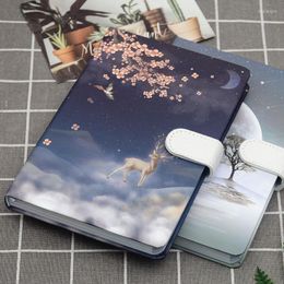 Hidden World Spirit Deer Magnetic Clasp Hand Ledger Creative Retro Diary Cute Color Page Illustration Notebook