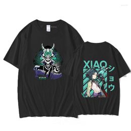 Men's T Shirts Xiao Cool Design Genshin Impact T-Shirts Unisex Hip Hop Streetwear Black Graphic Tees Cotton Oversized Tops Harajuku Casual