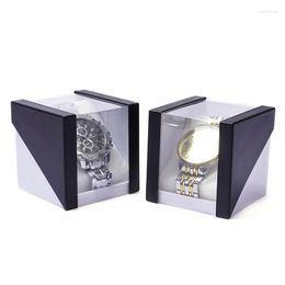 Jewellery Pouches Watch Display Storage Box Plastic Black & White Packaging Collection Gift Bracelet Stand