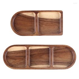 Plates Wooden Party Snack Tray Divided Serving Dishes Plate Tableware For Nuts Fruits Veggies Candy P15F