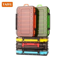 Fishing Accessories TAIYU Tackle box 14 Compartments Lure Hook Storage Case Double Sided Tool Organiser boxes 221108