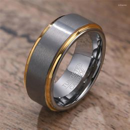 Cluster Rings KOTik Fashion Classic Men's 8mm Tungsten Brushed Wedding For Men High Quality Punk Vintage Jewellery