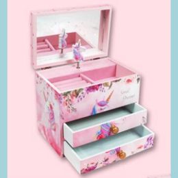 Jewellery Boxes Children Box Korean Princess Small Ear Stud Storage Drop Delivery 202 Otbqn