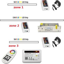 Strips 5M 15M 3 Zones RGBWW LED Strip No Waterproof Controlled By Remote Smart Phone App For Bar Light