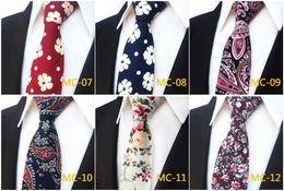 Bow Ties 2022 Explosion Models Fashion Wild Cotton Flower Men's Tie Narrow Version 6cm Wedding Groom Decoration