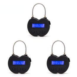 Smart Lock Time LCD Display Multifunction Travel Electronic r Waterproof USB Rechargeable Temporary r Padlock 221108