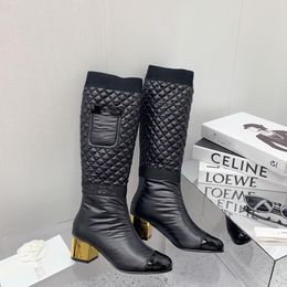 2022 new fashion Knee Boots Shoe Shoes Winter Boot Women Soft Down Designer Mid Heel Waterproof Nylon Upper 2022 Comfore Big Size 35-41 top quality