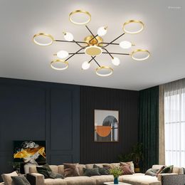 Chandeliers Modern Flower Chandelier Ceiling Light Home Dining Room Bedroom Lamp Restaurant Meal Hanger Interior Lighting Decoration Gold