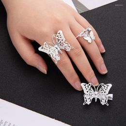 Cluster Rings Tian Guan Ci Fu Ring Women Heaven Officials Blessing Man Butterfly Jewellery Wedding Fashion Cute Lovers Metal Bague Femme