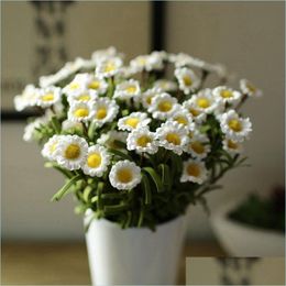 Decorative Flowers Wreaths Wholesale 1 Bouquet 8 Heads Artificial Fake Daisy Silk Flower Home Wedding Decoration Drop Delivery Gar Dhlru