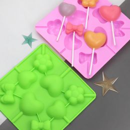 8-Cavity Flower Lollipop Silicone Mould DIY Love Bowknot Chocolate Candy Birthday Valentine's day Gift Baking Supplies MJ1072