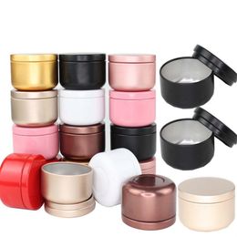 12Pcs 50ml Aluminium Candle Tin Round Candle Containers Travel Storage Container Tea Cans Box Empty Cream Cosmetic Container