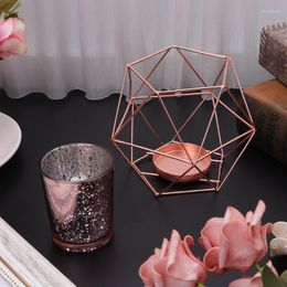 Candle Holders 50LF Nordic Style 3D Geometric Candlestick Metal Holder Wedding Home Decor