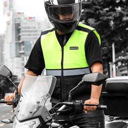 Motorcycle Apparel Motocycle Vest Reflective Safety Work Uniform Fluorescent Vests Motorbike Jacket High Visibility Night Shiny Warning Coat