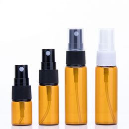 500pcs 5ml10ml15ml 20ml Amber Travel Refillable Perfume Bottle Brown Glass Fragrance atomizer Mist spray Liquid Container