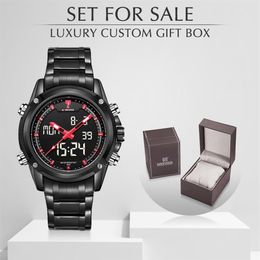 NAVIFORCE Luxury Brand Quartz Men Watch Military Sports Waterproof Men's Watches With Box Set For Relogio Masculino210I