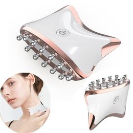 Face Care Devices EMS Microcurrent Guasha LED Light Neck Body Lifting AntiWrinkle Beauty Head Relaxation Massager Skin Rejuvenation Device 221109