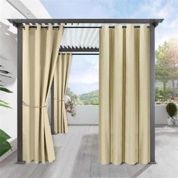 Curtain Outdoor Curtains For Patio Rustproof Grommet Top Waterproof Window Drapes Porch Pergola Cabana Gazebo 134x210cm