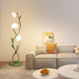 Floor Lamps French Light Luxury Living Room Sofa Side Flower Bedroom Bedside Ambient Lamp Indoor Standing Lights Home Deco